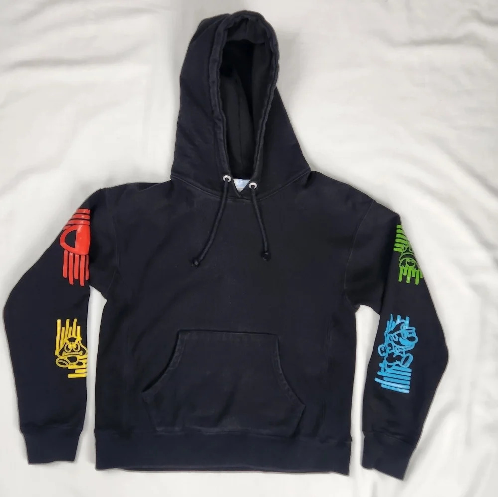 Champion × Super Mario Bros Reverse Weave Black Hoodie